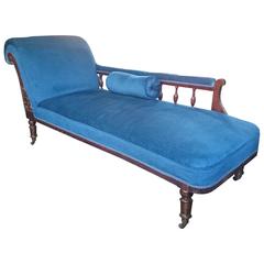 Antique Edwardian Chaise-Lounge, Recently Upholstered