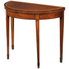 George III Period Mahogany Crossbanded Card Table 12