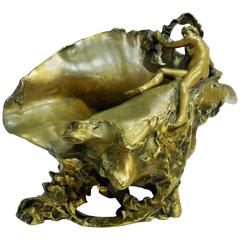Auguste Ledru, Susse Freres, an Art Nouveau Gilt Bronze Sculpture, Signed