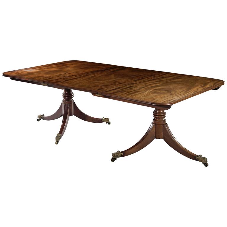 III Mahogany Twin Pedestal Dining Table For Sale at 1stDibs
