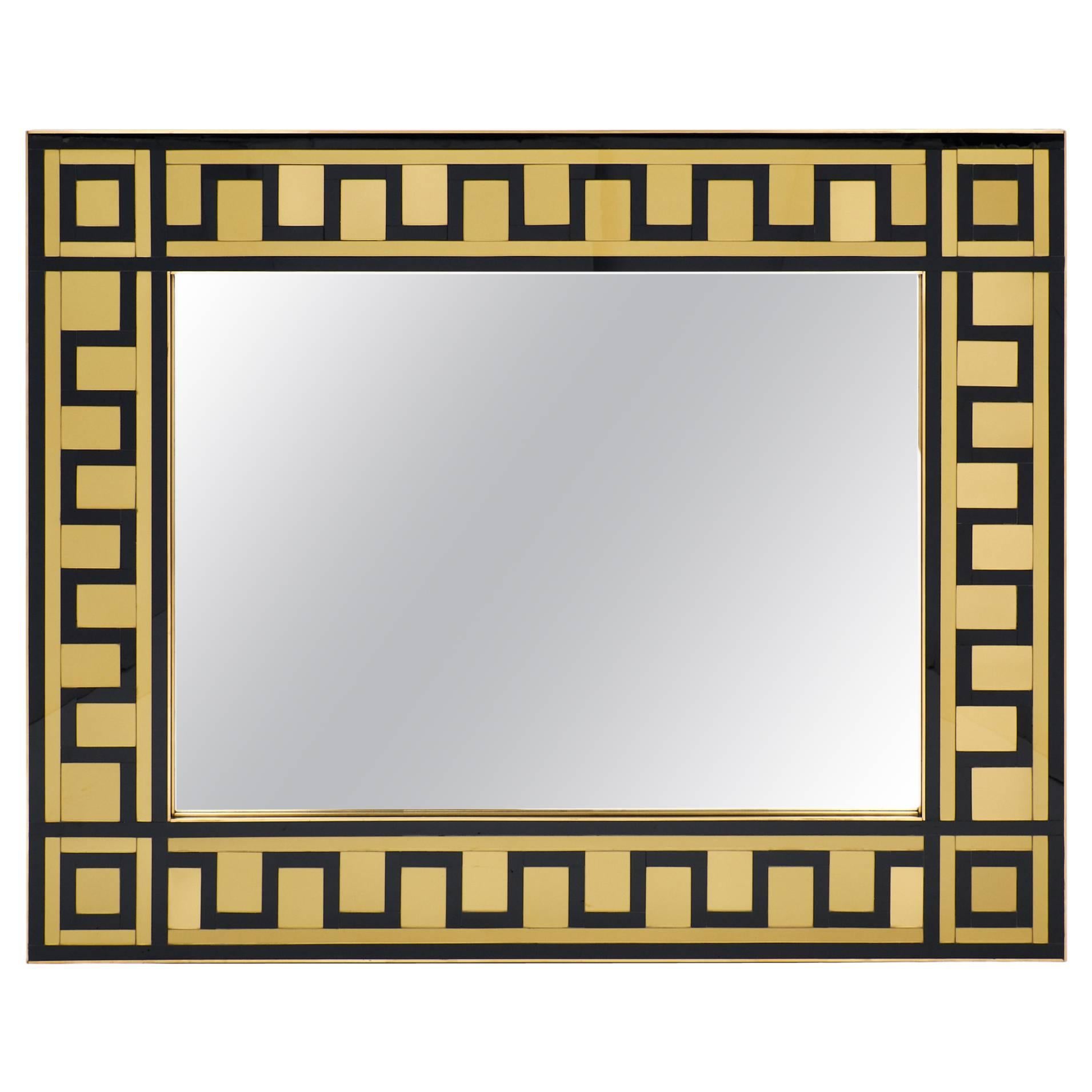 Murano Glass and Brass Mirror