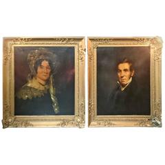 Pair of Victorian Portraits in a Gilt Wood Frame
