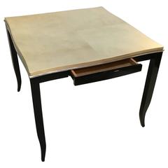 Lacquered Goatskin Top Table in the Manner of Karl Springer