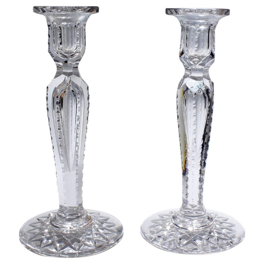 Pair of Fine American Brilliant Period Cut Glass Candlesticks or Candleholders