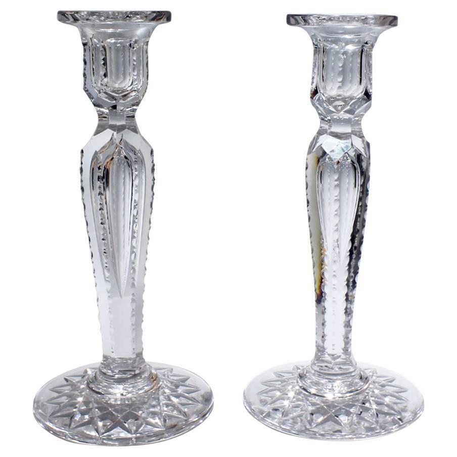 Pair of Fine American Brilliant Period Cut Glass Candlesticks or