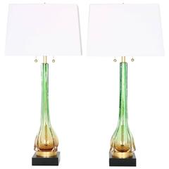 Pair of MCM Murano Lamps by Seguso