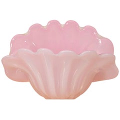 Vintage Seguso Pink Opaline Conch Shell