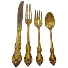 Spanish Provincial Gold by Towle Sterling Silver Flatware Service Set 12