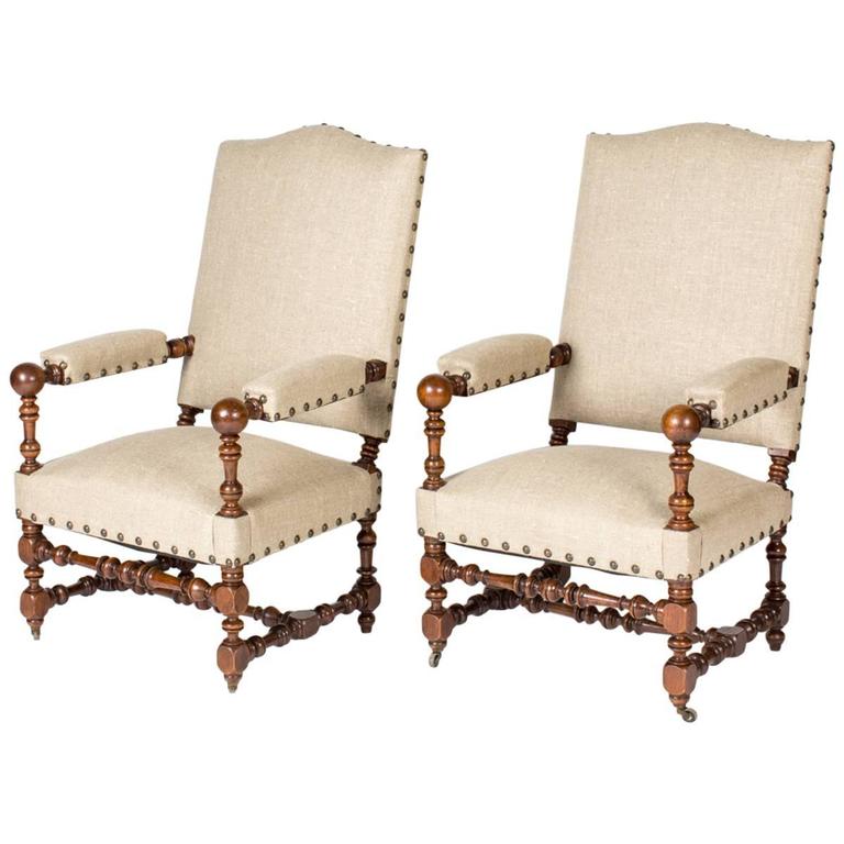 Pair of Oak Armchairs at 1stdibs