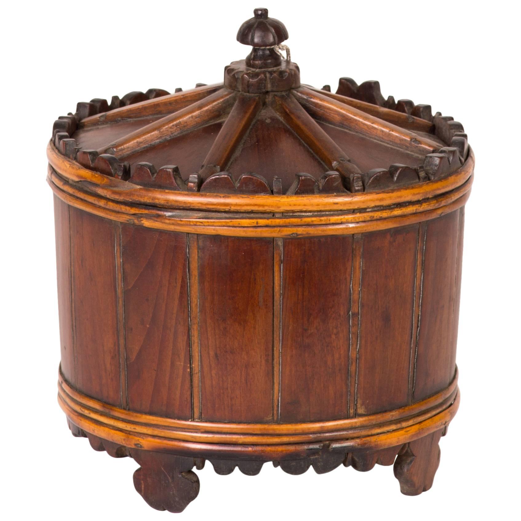 Wood Spice Bucket from Mid-19th Century Sweden For Sale
