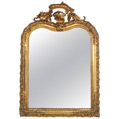 French Louis XV Period Carved Giltwood Mirror 2