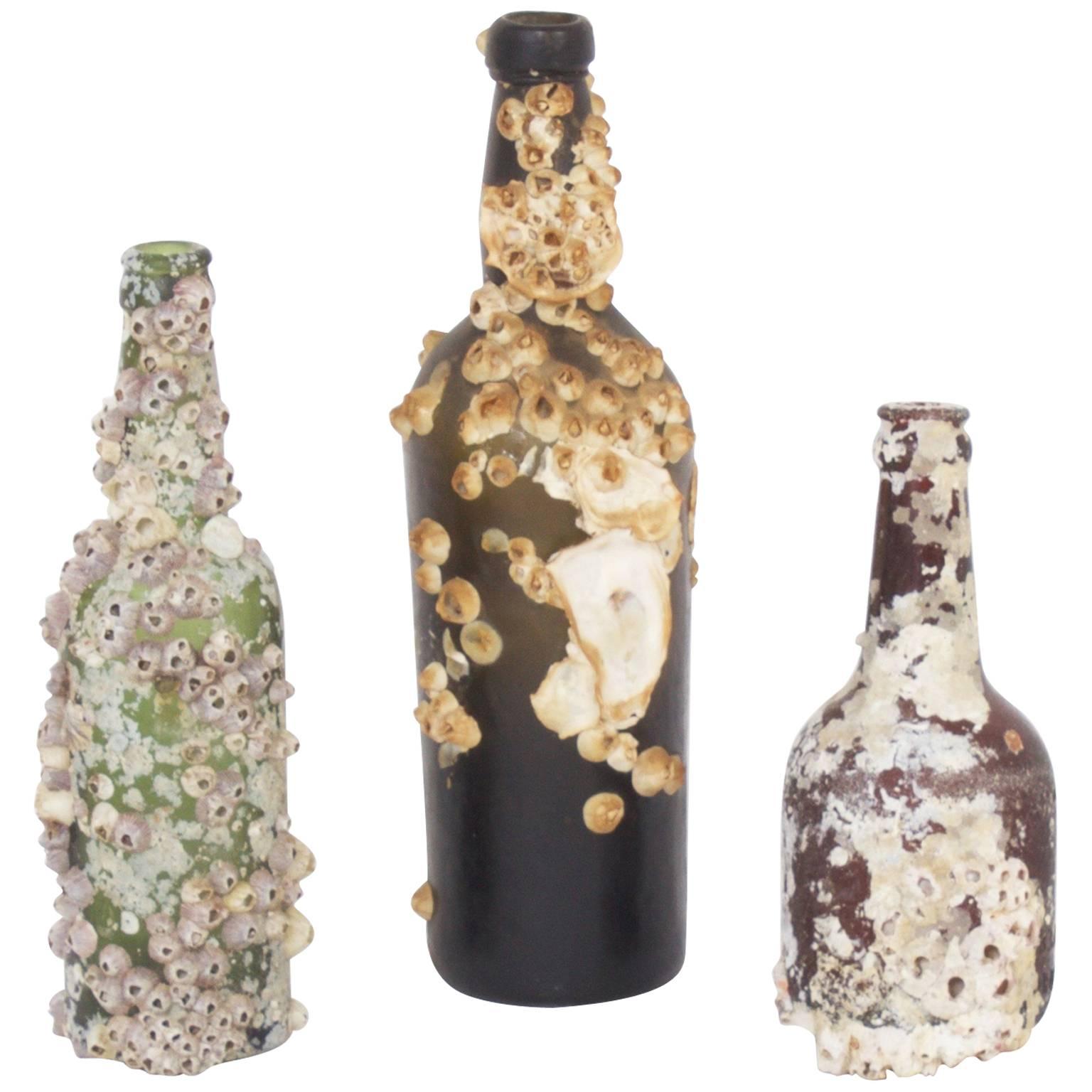 Intriguing Set of Three Shipwreck Bottle, Priced Individually