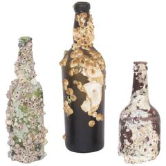 Vintage Intriguing Set of Three Shipwreck Bottle, Priced Individually