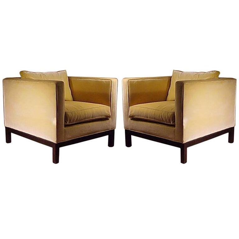 Edward Wormley for Dunbar cube chairs, mid-20th century, offered by Connors Roth