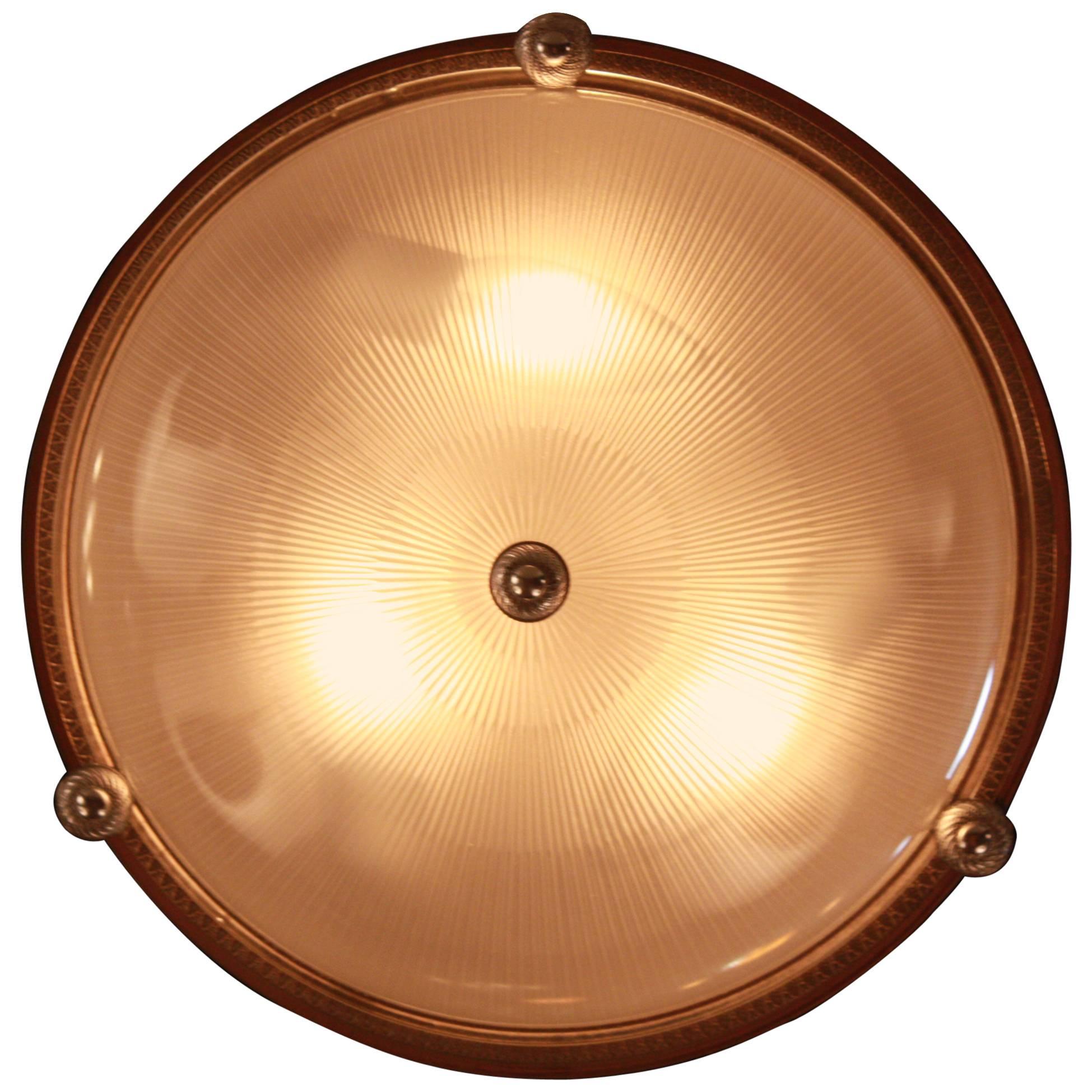 French 1930s Flush Mount Light by Atelier Petitot