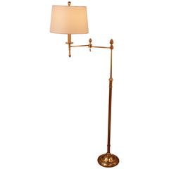 Mid-Century Swing Arm Bronze Floor Lamp