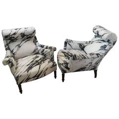 Pair of Antique French Scroll Back Chairs