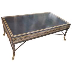 Unique Coffee Table with Bronze Feet Black and Gold Top