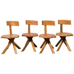 Set of Four Pierre Chapo Chairs