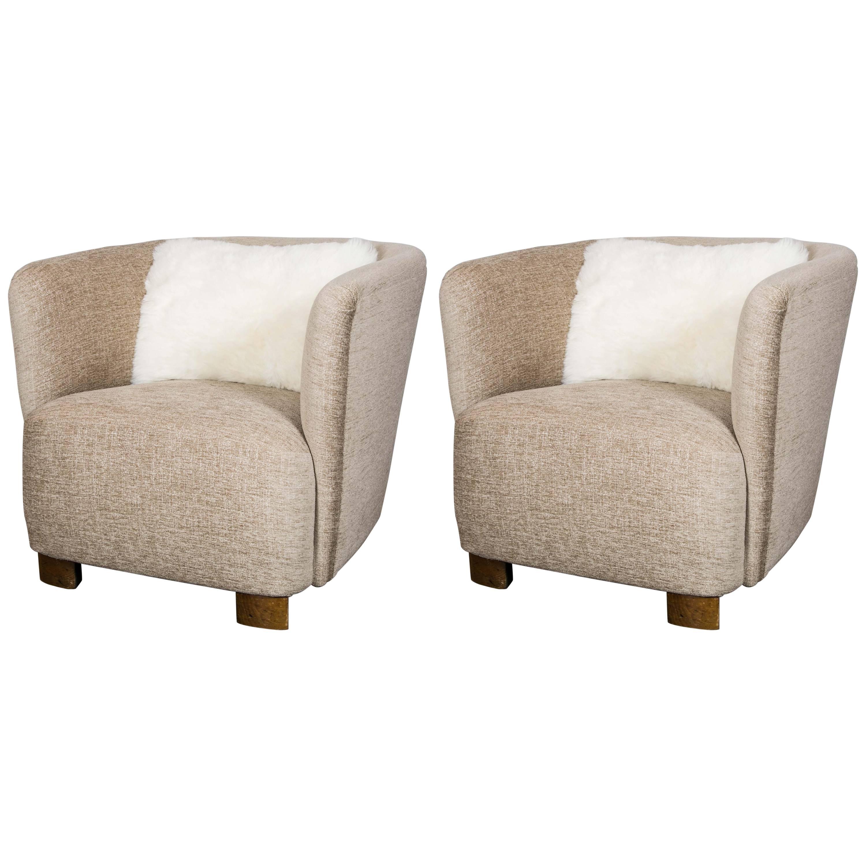 Elegant Pair of Danish Lounge Chairs