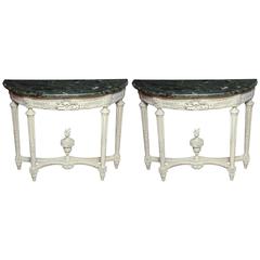 Pair of Louis XVI Marble-Top Consoles