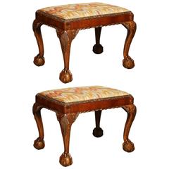 Pair of George II Ball and Claw Foot Stool