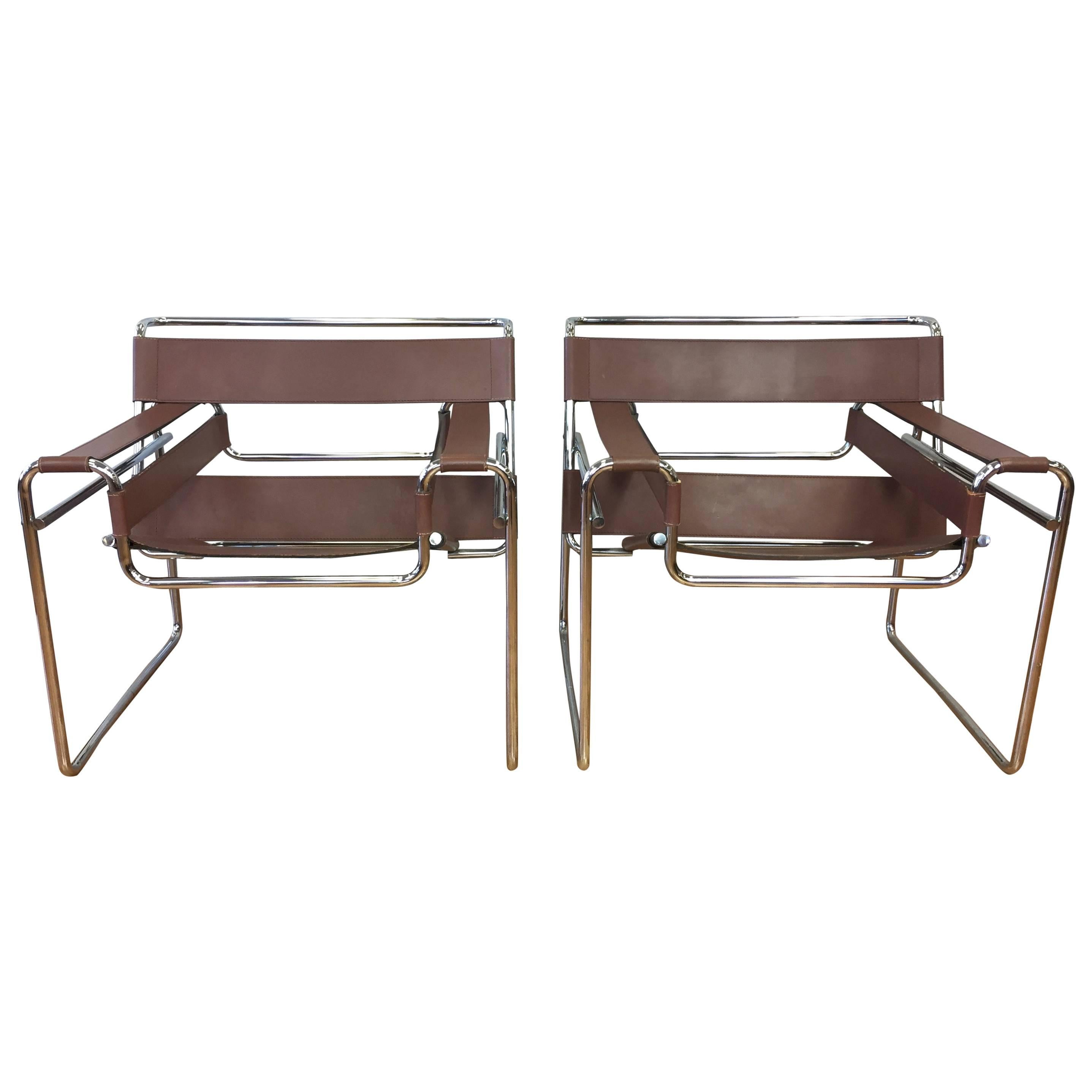 Pair of Marcel Breuer “Wassily” Chairs by Gavina for Knoll