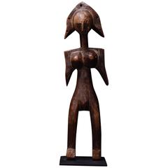 African Bambara Female Wooden Figure from Mali