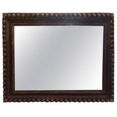Large Carved Wood Frame Mirror