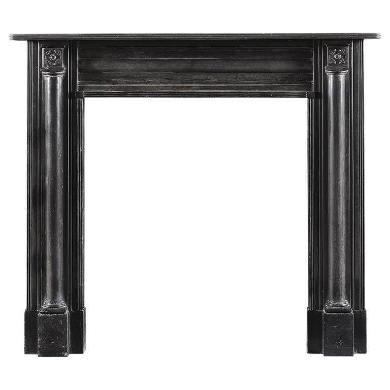Antique Regency Period Fireplace in Black Marble For Sale