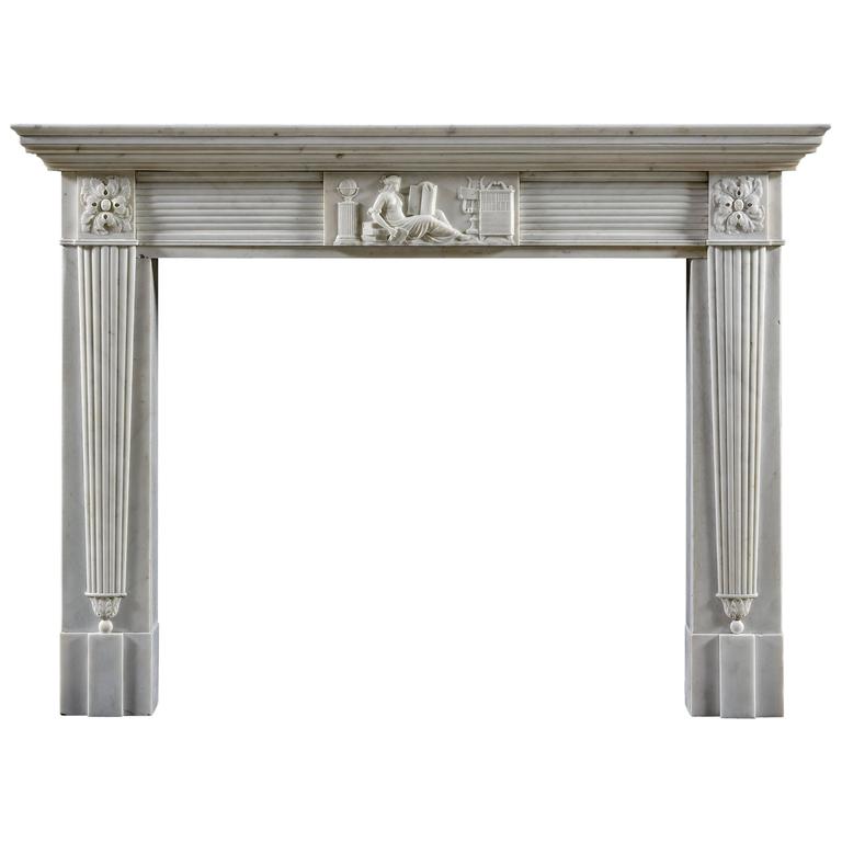 Antique Regency Neoclassical Fireplace Mantel For Sale