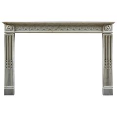 Antique 18th Century Statuary Marble French Fireplace Mantle 10