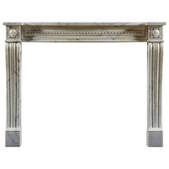 Antique Louis XVI Style Marble Fireplace Mantel