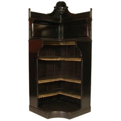 Ebonized Open Corner Cabinet, Attributed to Collinson and Lock