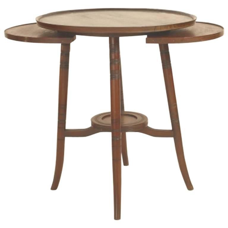 Anglo-Japanese Walnut Side Table with Revolving Top For Sale