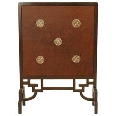 An Anglo-Japanese Fire Screen with Embossed Leather Designs by E. W. Godwin