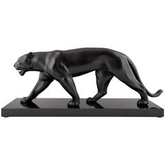 French Art Deco Sculpture of a Panther by Max Le Verrier, 1930