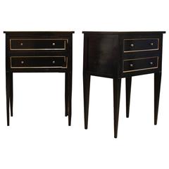 Good Pair of 1920s French Ebonized Bedside Tables