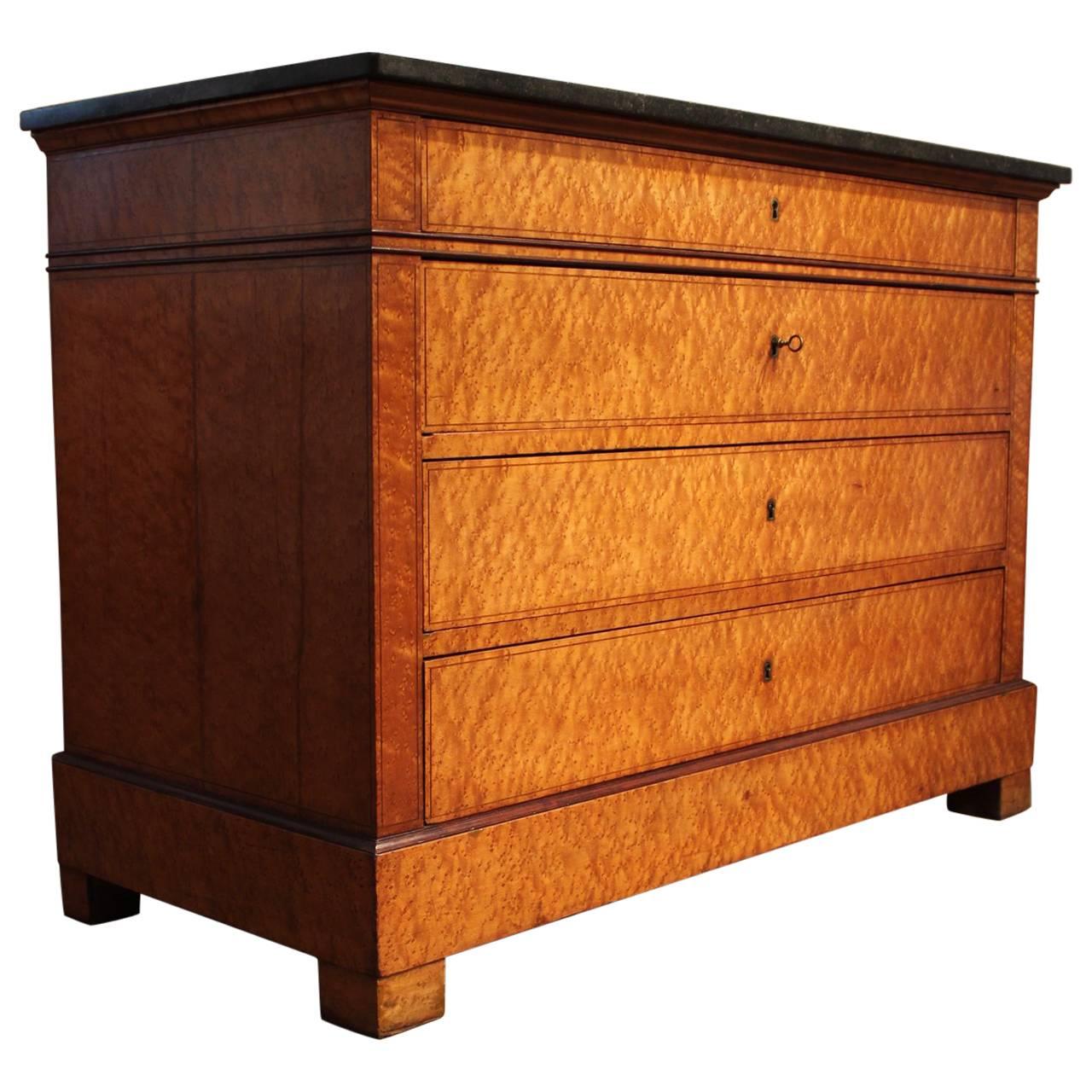 Early 19th Century French Charles X Bird's-Eye Maple Commode