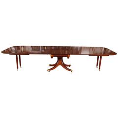 Federal Style Single Pedestal Solid Mahogany Extension Dining