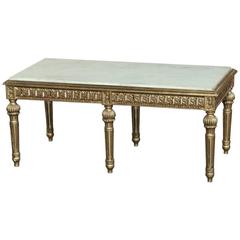 Italian Neoclassical Giltwood Marble-Top Coffee Table, circa 1930