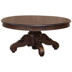 19th Century Renaissance Hand-Carved Solid Oak Coffee Table with Della Robia 10