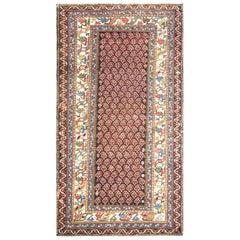  Antiker kaukasischer Teppich, 1,04 m x 2m, kostenloser Versand