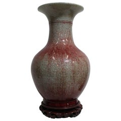 Large Antique Late 19th Century Oxblood Ruby Dust Chinese Vase