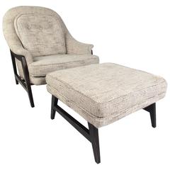 Mid-Century Modern Dunbar Lounge Chair with Ottoman