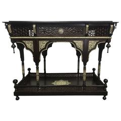 Moorish Ebonized and Inlaid Table