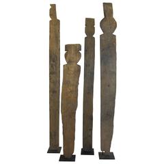 Antique Burmese Chin State Tribal Territory Markers