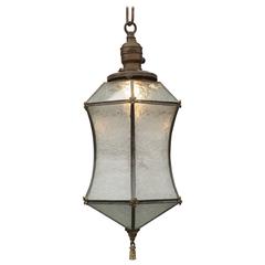 Simple Antique 1920's Glass Interior Pendant