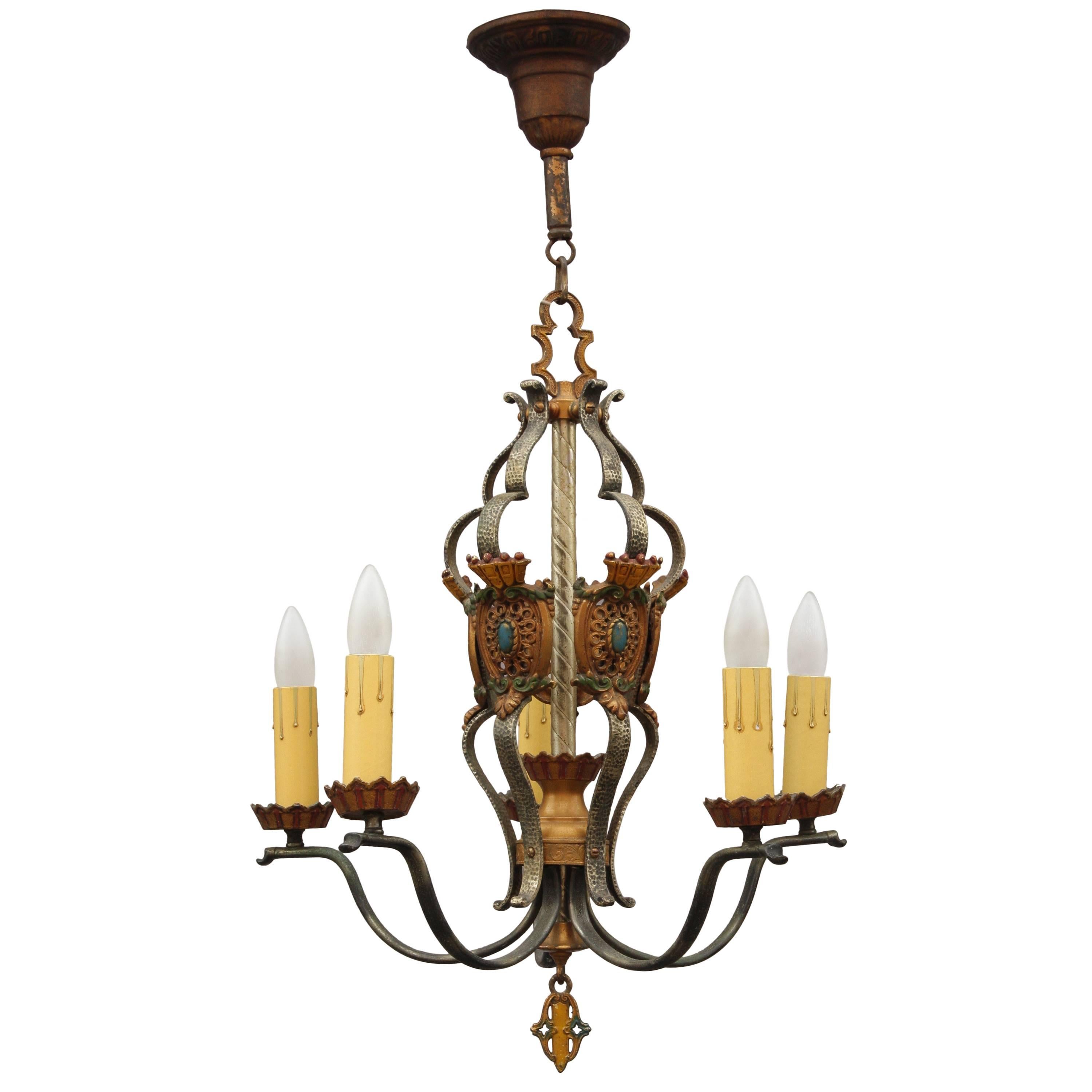 Antique Polychrome Chandelier