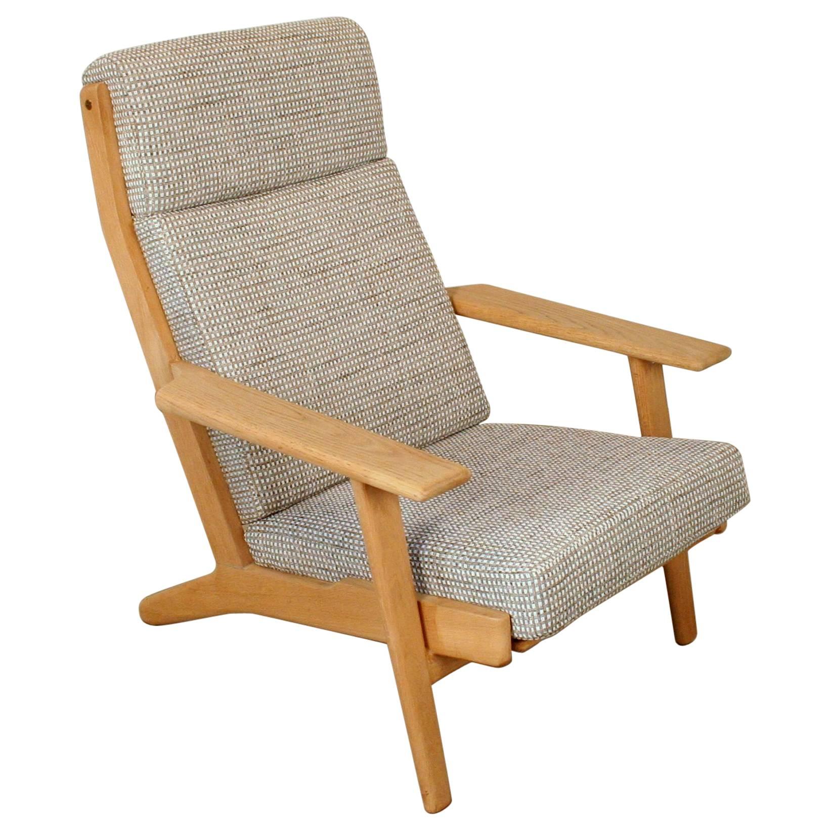Vintage Danish Oak High-Back Model 290 Lounge Chair For Sale